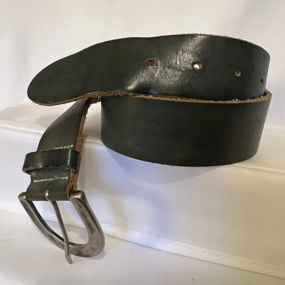 Fabio Corti-Women's Small Distressed Green Genuine Leather Made in Italy Belt - Picture 4 of 16